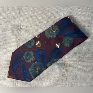 Vintage Eddie Bauer Necktie Made In USA Imported Fabric 100% Silk Outdoor Print